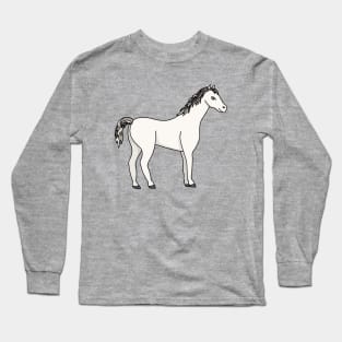 A lovely white horse Long Sleeve T-Shirt